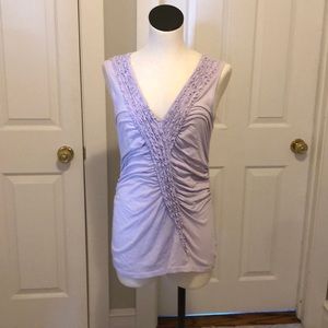 3/$25🛍 Lilac ruffled top from Anthropologie